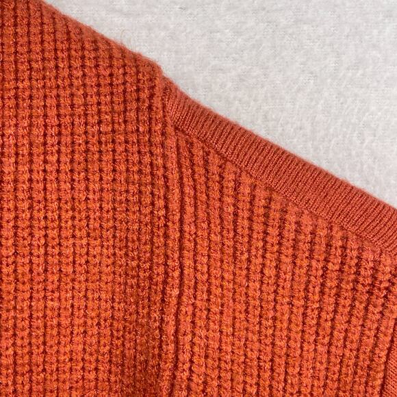 CYRUS Cardigan M Open Drape Front Sweater Shawl Ribbed Stretch Orange NEW - Picture 4 of 13